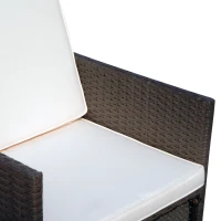 Outsunny 9pcs Rattan Dining Set Garden Wicker Sectional Sofa Set Outdoor Patio Furniuter All Weather Brown(m-10)