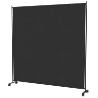 Outsunny Indoor Room Divider with Castor Wheels, Rolling Privacy Screen for Home Office Bedroom, 6ft Tall(m-2)