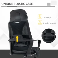 Vinsetto Office Chair High Back, Ergonomic Mesh Computer Chair Executive Task Chair with Massage Lumbar Support & Headrest Rocking(m-9)