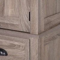 HOMCOM 72.5" Kitchen Pantry Cabinet, Freestanding Storage Cabinet with 4 Doors, Drawer and 3 Adjustable Shelves, Brown(m-9)