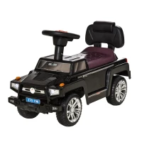 Aosom Kids Ride on Push Car, SUV Style Sliding Walking Car for Toddle with Horn, Music, Working Lights, Hidden Storage and Anti-dumping System, Black(m-14)