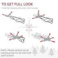 HOMCOM 7ft Pencil Christmas Tree, Flocked Tree with 687 Branch Tips and Metal Base for Home, Indoor, Holiday(m-7)