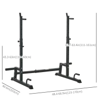 Soozier Multi-Function Barbell Squat Rack Stand, Heavy-Duty Strength Training Dumbbell Rack, Height Adjustable Weight Lifting Bench Press Dip Station for Home, Gym, Black(m-3)