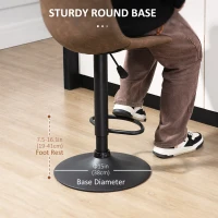 HOMCOM Adjustable Counter Height Bar Stools Set of 2, 360° Swivel Kitchen Counter Stools Dining Chairs with Backs, Vintage Leather, Brown(m-7)