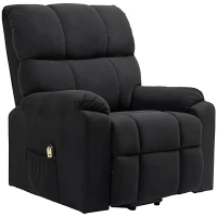 HOMCOM Lift Chair for Seniors, Microfibre Upholstered Power Recliner Chair with Remote, Quick Assembly, Black(m-2)