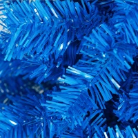 HOMCOM 7FT Pencil Christmas Tree, Artificial Christmas Tree with Automatic Open for Home Party, Blue(m-9)