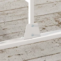 Outsunny 6.5FT Decorative Outdoor Divider, Metal Privacy Screen with Stand, Large Leaf Style, White(m-9)