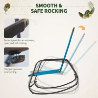 Outsunny Garden Rocking Chair Outdoor Indoor for Patio, Balcony, Porch, Light Blue(m-5)