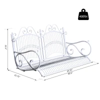Outsunny Solid Metal 2 Seat Swing Chair Hanging Hammock Outdoor Garden White(m-3)