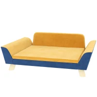 PawHut Dog Sofa Bed for Small Dogs with Soft Cushion, Washable Cover & Non-Slip Foot Pads, Orange(m-1)