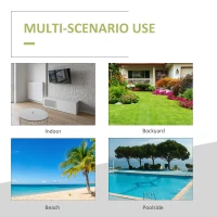 Outsunny Patio Wicker Lounger, Outdoor PE Rattan Single Chaise Lounge, Aluminum Frame Garden Furniture Sun Lounger Bed with Adjustable Recliner Backrest, Cream(m-6)