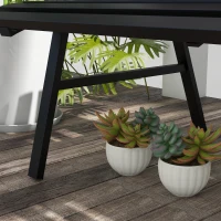 Outsunny Outdoor Bench Patio Bench, Aluminum Lightweight Park Bench with Slatted Seat, Black(m-9)