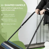 Outsunny 46L Lawn Roller, Push/Tow Behind Sod Roller with U Shaped Handle, Water Filled Yard Roller for Garden, Lawn, Backyard(m-5)