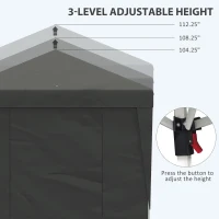 Outsunny 10' x 19.5' Pop Up Canopy Tent Height Adjustable Event Shelter w/ Sidewalls, Leg Weight Bags, Wheeled Carry Bag, Gray(m-5)