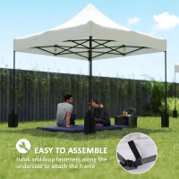 Outsunny 10' x 10' Replacement Canopy Top for Pop Up Canopy Tent with 4 Sand Bags, UPF50+ Protection, White(m-6)