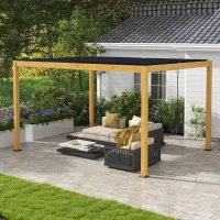 Outsunny Aluminum Louvered Pergola with Adjustable Roof, 10' x 13' Hardtop Gazebo for Patio, Deck, Garden, Yard, Beach(m-10)