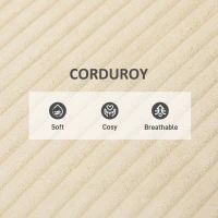 HOMCOM Corduroy Accent Chair Armchair with Wide Seat and Soft Padded Armrests for Reading, Bedroom, Beige(m-6)