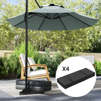Outsunny 4PCS Patio Umbrella Base Weight Bag, Umbrella Stand Weights with Handles, 33 lbs with Sand Filling, Patio Umbrella Weights for Offset/Cantilever Umbrella Stand Base, Black(m-7)
