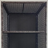 Outsunny PE Rattan Pool Towel Rack with 2 Storage Shelves Basket Mixed gray(m-8)