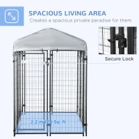 PawHut Outdoor Dog Kennel with Waterproof UV-Resistant Cover, 6 x 4 x 6 ft(m-4)
