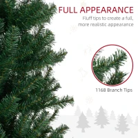 HOMCOM 8' Artificial Christmas Tree, Unlit Xmas Tree with Realistic Branch Tips for Indoor, Home, Holiday, Green(m-5)