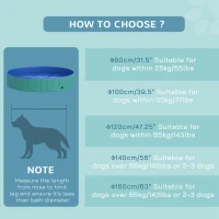 PawHut Φ63" Folding Dog Pool for Large dogs,  Portable Pet Kiddie Swimming Pool, Outdoor/Indoor Puppy Bath Tub with Nonslip Bottom for Dogs & Cats, Green(m-10)
