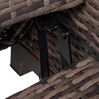 Outsunny Outdoor Recliner Chair with Cushion, Rust-Resistant Aluminum Frames PE Wicker Patio Lounge Chaise Chair with Adjustable Reclining Backrest and Footrest, Pillow, Dark Blue(m-9)