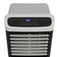 HOMCOM 3-In-1 Ice Cooling Fan, Mobile Evaporative Air Cooler with Remote, Timer, Oscillating for Home Office, Bedroom, Gray(m-9)
