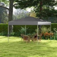 Outsunny 10' x 10' Pop Up Canopy Tent with Airy Top Vents and Wheeled Carry Bag for Outdoor, Garden, Patio, Dark Grey(m-8)