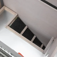 PawHut 2-tier Wooden Rabbit Hutch Backyard Bunny Cage Habitat Small Animal House w/ Ramp, Slide Out Tray and Outdoor Run, Grey(m-10)