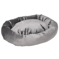 PawHut Pet Bed, Soft Velvet Lounge Sleeper, Machine Washable Cushion, Soft Padding, Zippered Cover, Portable, for Medium Dogs, Dark Grey(m-11)