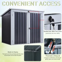 Outsunny 5ft x 3ft Outdoor Garbage Bin Storage Shed with Lockable Doors and Lid, Outside Storage Shed for Trash Can, Black(m-4)