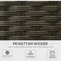 Outsunny 6 Pieces Outdoor Rattan Patio Furniture Set with Corner Sofa, Wood-Plastic Coffee Table, Light Grey(m-5)