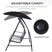 Outsunny 3 Person Wicker Porch Swing Chair Outdoor Rattan Patio Sling Hammock w/ Canopy(m-4)