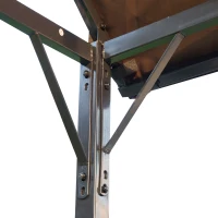 Outsunny 8x4ft BBQ Gazebo Tent Metal Frame Arch Canopy Garden Sunshade Portable Shelter Backyard with Side Shelf Coffee(m-7)