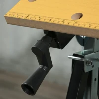 HOMCOM Portable Work Bench, Workshop Tool Stand with 6-Level Height Adjustable Work Table, Carpenter Saw Table with 4 Clamps, Steel Frame, 220lbs Capacity(m-10)