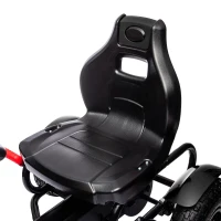 Aosom Kids Pedal Go Kart, Outdoor Ride on Toys with Adjustable Seat, Sharp Handling, Handbrake, 4 Non-Slip Rubber Wheels for Boys & Girls Aged 5-12 Years Old, Black(m-9)