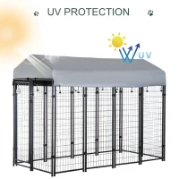 PawHut Outdoor Dog Kennel with Waterproof UV-Resistant Cover, 8 x 4 x 6 ft(m-6)