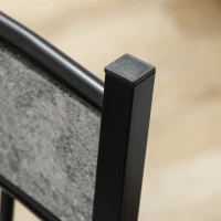 HOMCOM 5 Pieces Diner Tables Dining Room Sets for 4 People with Marble Effect Tabletop Padded Chairs and Metal Frame Grey(m-9)