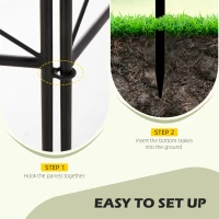 Outsunny 5 Pack Garden Fencing Linear Length 10 Feet Decorative Outdoor Fence Panels, Rustproof Metal Wire Border Edging Animal Barrier, 24 x 31-Inch per Piece, Black(m-4)