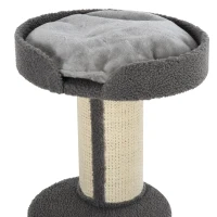 PawHut Cat Tree Kitty Tower with Sisal Mat Scratching Post, Cat Bed, Cushion, Perch, 18" x 18" x 36", Grey(m-9)