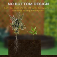 Outsunny 48" Raise Garden Bed Kit, Round Planter Box Above Ground for Flowers/Herb/Vegetables Outdoor Garden Backyard with Easy Assembly, Brown(m-6)