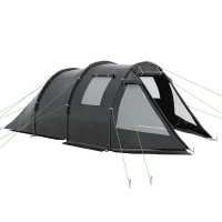 Outsunny 3-4 Person Easy Setup Cabin Tent with Two Room, Waterproof & UV30+ Camping Tent with Carrying Bag, Charcoal(m-1)