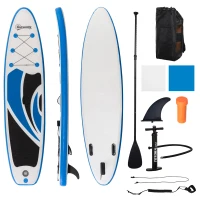 Outsunny 10'5" x 30" x 6" Inflatable Stand Up Paddle Board, Non-Slip & Ultra-Light Deck with SUP Accessories, Adj Paddle, Backpack Bag, for Youth Adults Beginner(m-2)