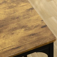 HOMCOM 5-Piece Counter Height Bar Table and Chairs Set, Bar Table with Stools, Kitchen Table 4 Chairs, Rustic Brown(m-9)