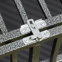 PawHut Heavy Duty Dog Crate, Foldable Pet Kennel Cage, with All Steel Frame Removable Tray, 4 Locking Wheels, for Medium & Large Dogs, Dark Silver(m-10)