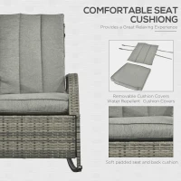 Outsunny PE Rattan Rocking Recliner with Footrest, Gray(m-6)