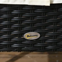 Outsunny 4 PE Rattan Outdoor Dining Chairs with Cushions, Patio Wicker Dining Chairs with Backrest, Black(m-8)
