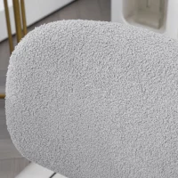 Vinsetto Cute Armless Office Chair, Teddy Fleece Fabric Computer Desk Chair, Vanity Task Chair with Adjustable Height, Swivel Wheels, Mid Back, Light Gray(m-8)