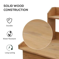 Outsunny 47.75" Potting Bench Table Garden Work Bench Workstation with Drawer, Removable Sink, Storage Shelves and Hooks, Natural(m-6)